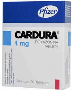 CARDURA DOXAZOSINA  4mg